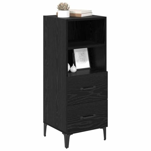 vidaXL Sideboard Black oak 34 x 34.5 x 90 cm Engineered wood, Modern Sideboard, Rectangular Storage Unit, Practical Living Room Organizer, Dining Essentials Holder for Compact Spaces
