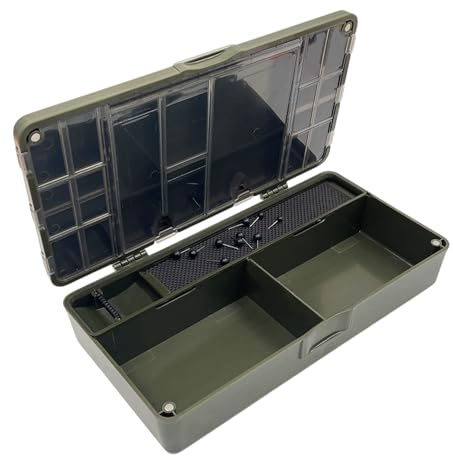 Magnetic Fishing Tackle Box, Waterproof Tackle Tray with Removable Dividers & 10 Hook Pins, Transparent Case for Hooks, Rigs, Weights, Swivels