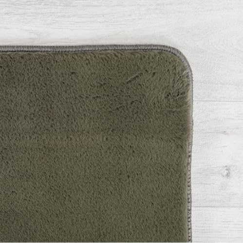 KADIMA DESIGN Designteppich Unifarben Zeitlos Pflegeleicht Praktisch Waschbar Belastbar Strapazierfähig Grün 60x100 cm Wohnzimmer Flur Saugroboter geeignet | ISAR