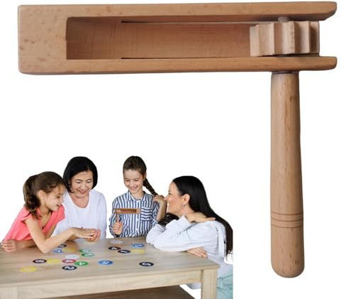 Wooden Spinner Rattle - Handheld Rotating Noise Maker, Traditional Sound