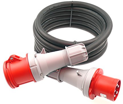 netbote24 CEE Verlängerungskabel Starkstromkabel 63A 400V Gummileitung H07RN-F 5g10 mm² IP44 außen 10m