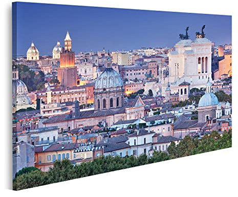 islandburner Bild auf Leinwand Rom Skyline Bei Nacht Italien Bilder Wandbilder Poster