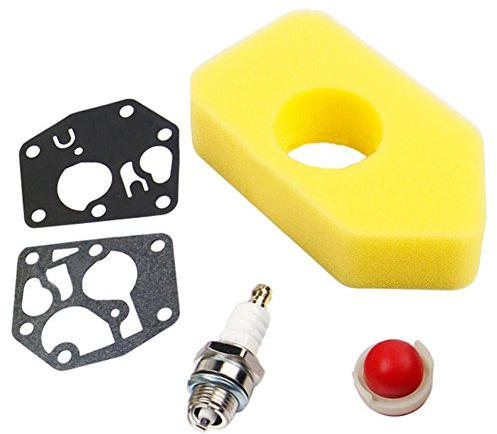 Carkio Luftfilter 698369 4216 mit Vergaser-Membrandichtung 495770 Primer Bulb 694394 Zündkerze Compatible with 3,5-4,5PS Classic Sprint Quattro Motor