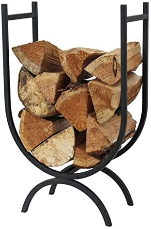 Fireside Products Ltd U Shaped Black Metal Log Holder, 60cm x 40cm x 40cm, Fireplace Use