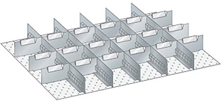 LISTA Art.Nr. 100.952.000 Schubladen-Einteilungsmaterial Set 36x27E für Fronthöhe 100mm Schlitzwände und Trennbleche