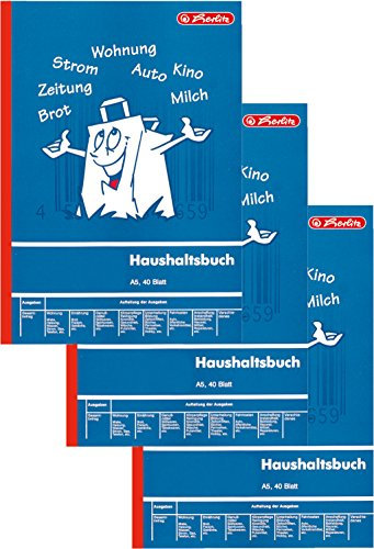 Herlitz Haushaltsbuch A5, 3 Stück, 40 Blatt