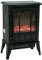 HOMCOM Camino da Terra Elettrico Potenza 1000W / 2000W con Effetto Fiamma Luminosità Regolabile Ferro e Vetro 39×23×56.5cm