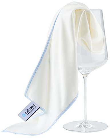 culiclean Bayeta Cristales Azul – Paños de Limpieza Profesional para Cristales, Espejos y Superficies Brillantes – Fabricado en Austria – 2 Paños de Microfibra 70x80cm Blanco