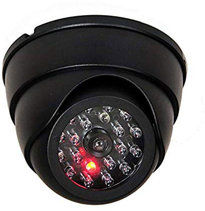 Hihey Kamera Dummy Fake Überwachungskamera Attrappe Dome Täuschend Echt Indoor Outdoor Fake Sicherheitskamera mit LED Licht Überwachung Haus Sicherheit