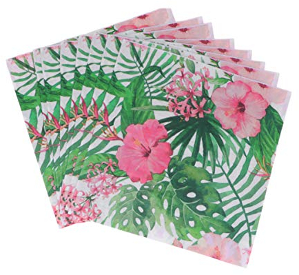 Toyvian 20 Pieces Disposable Dinner Napkins Hawaii Flamingo Paper Napkins for Baby Shower Birthday Hawaii Summer Luau Tropical Party Supplies Favors