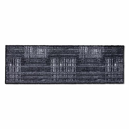 Astra Flauschige Sauberlaufmatte weich - Pure & Soft - Texture grau 50 x 150 cm - Waschbarer Küchenteppich innen - Türmatte strapazierfähig - Teppich läufer