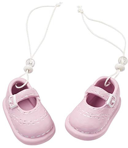 Deko-Figur BABY SCHUHE/Schühchen girl rosa pink Torten-Figur Kuchen-Aufsatz Tisch-Deko Dekoration Baby-Party Baby-Shower Geburt Taufe Mädchen Geschenk-Idee Geldgeschenk