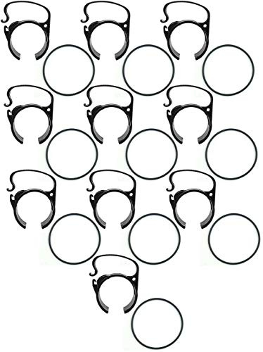 10 x THE SNAP Traversenklammer Light Schwarz ohne Steckdosenhalter incl. Gummiring (10x SNAP light Schwarz + 10x O-Ring)
