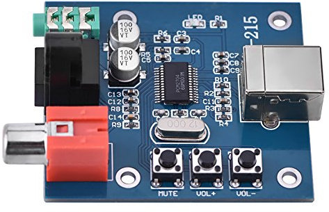 Sutinna PCM2704 Carte décodeur USB DAC vers S/PDIF, Carte décodeur de Carte Son Mini USB HiFi Sortie analogique 3,5 mm F/PC
