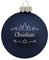 Deitert Weihnachtskugel mit Namen oder Wunschtext graviert, Ø 8cm, personalisierte Christbaumkugel aus Glas (matt), individueller Weihnachtsbaumschmuck mit Gravur, Tannen-Motiv, Blau