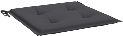 vidaXL Gartenstuhl Kissen 6 STK., Sitzkissen Outdoor Indoor, Stuhlkissen mit 2 Sätzen Schnüren, Stuhlauflage Sitzpolster, Anthrazit 50x50x3cm Oxford-Gewebe