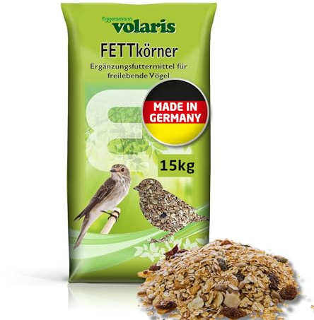 Eggersmann volaris 15 kg Fettkörner | Vogelfutter Wildvögel ganzjährig | Wildvogelfutter für das ganze Jahr | Fettreiches Streufutter für alle Vogelarten