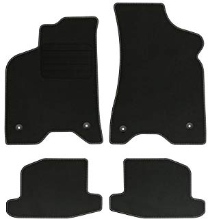 edecor Veloursfussmatten Automatten Velourmattenset für VW Lupo Bj. 1998-2005 Mit Absatzschoner Passform Neu Basic runde Befestigungen