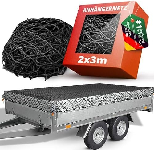 TIMELEOS Gepäcknetz Auto Anhänger Netz 1x2m-2x3m Netz Für Anhänger - Engmaschig Und Dehnbar Mit Gummiseil In Schwarz Für Privatpersonen, Handwerker, Bauunternehmen, Hausmeisterdienste
