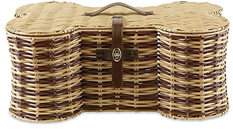 Bone Dry Pet Storage Collection Toy Basket, Large, 24x15x9, Stripe Plastic Wicker