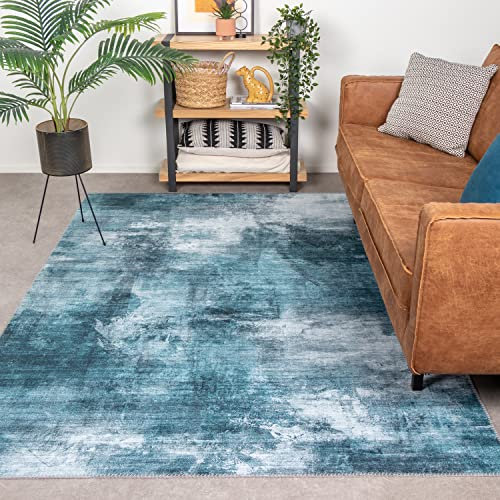 FRAAI | Home & Living Moderner Teppich - Strong Türkis - Polyester - Flachgewebe - Modern - Wohnzimmer, Esszimmer, Schlafzimmer - Carpet