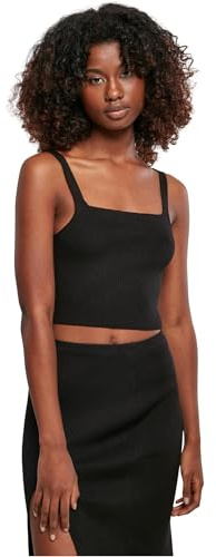 Urban Classics Damen Ladies Cropped Knit Top T-Shirt, Schwarz, 3XL EU