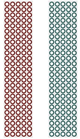 Create idea 250PCS 18650 Lithium Battery Insulator Rings Hollow Paper Pad Electrical Insulation Ring Adhesive Cardboard Sticker Red & Green