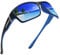 JIM HALO Polarisierte Sonnenbrille für Männer und Frauen, Wrap-Around-Sprot-Sonnenbrille zum Radfahren Angeln Fahren Schwarzblau/Spiegelblau