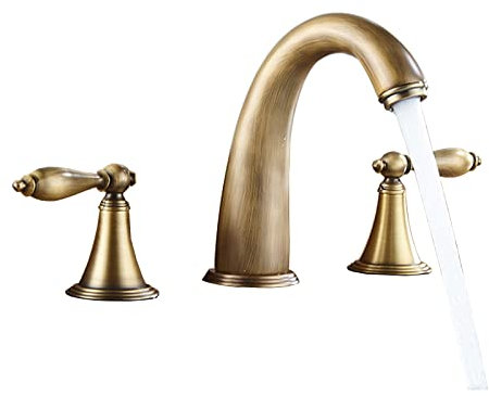BiaoTeng rubinetti bagno tre fori rubinetteria bagno nero bidet rubinetti stile antico 3 fori rubinetto tre fori bidet rubinetto ottone lavabo Antico Per Cucina,antico