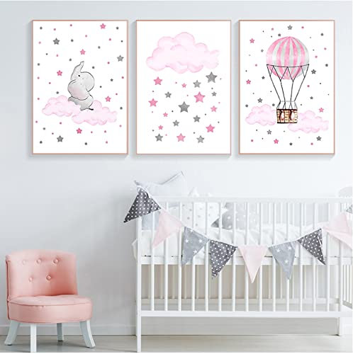 Leinwanddruck Kinder Wolke Ballon Baby Kinderzimmer Wandkunst Leinwanddruck Malerei Dekoratives Bild Nordic Kind Mädchen Schlafzimmer Dekoration 40x50cm
