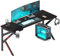 DlandHome Mesa ergonómica para Videojuegos, 160 cm, Mesa Grande para PC, con Alfombrilla Grande para ratón, Mesa de Ordenador con Soporte para Bebidas y Gancho para Auriculares