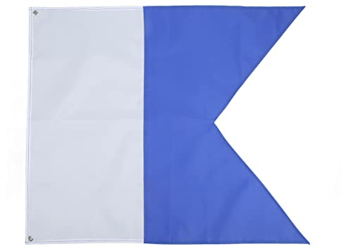 Bandera de Buceo Internacional, Bandera Alfa de Poliéster Azul Y Blanco Bandera Universal de Buceo 27.6x23.6 Pulgadas Bandera de Buceo Marcador de Bandera de Barco para Buceo, Esnórquel, bajo el Agua