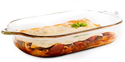 LOCK & LOCK Auflaufform aus Glas. Lasagneform mikrowellengeeignet. Backform, Glaskochgeschirr 4,5 Liter …