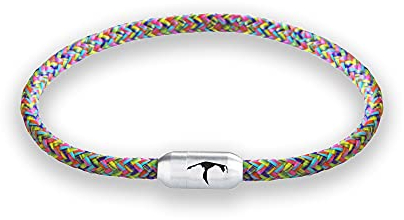 Paris Montana Schmales Dünnes Filigranes Original Sylt Segeltau Armband Unisex Geflochten Gravur Handmade Hochwertiger Magnetverschluss Durchmesser Ø 4mm (Flower Power, 21)