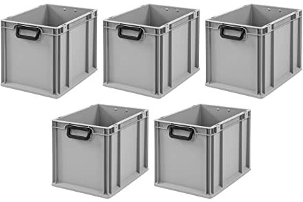 PROREGAL SparSet 5x Eurobox NextGen Portable Duo | HxBxT 32x30x40cm | 30 Liter | Eurobehälter, Transportbox, Transportbehälter, Stapelbehälter
