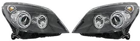 DM Autoteile 137093 Set Scheinwerfer Schwarz H7/H7 kompatibel für Opel Astra H GTC Caravan TwinTop