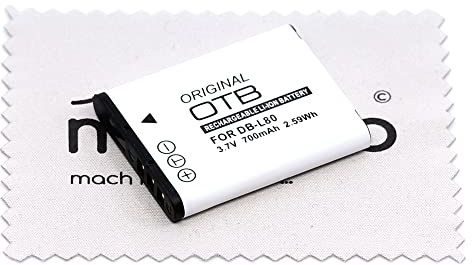 Ersatz Akku passend für Pentax Optio E71, H90, I90, P70, P80, W90, WS80, NB1000, RS1000, Panasonic HX-DC1, HX-DC10, HX-WA10 (Ersetzt D-Li88 / Sanyo DB-L80) Kamera Akku OTB mit mungoo Displayputztuch