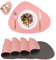 Platzsets Platzdeckchen Abwaschbar Rund,Tischsets rutschfest,Teller Untersetzer Rund,Tischset Lederoptik,Doppelseitigen Platzset und Untersetzer Teller 4er Set Oval(Rosa&Grau)