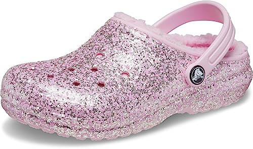 Crocs Sabots classiques unisexes à paillettes pour enfants, rose, 32/33 EU