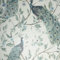Keeka Bird Navy Blue Wallpaper - Peacock Nature Floral Flowers Feathers Leaves - Modern Feature Wall Metallic Silver