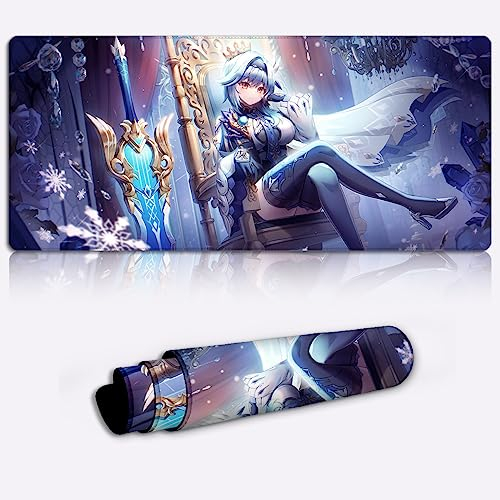 DEHUA Tappetino Mouse Genshin Impact EULA Lawrence Tappetino Mouse da gioco Personaggio del gioco Tappetino Mouse Tappetino scrivania esteso XXL (11,8x31,49X0,15) pollici
