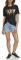 DKNY Women's Short Sleeve O Ring Logo T-Shirt, Black, Small