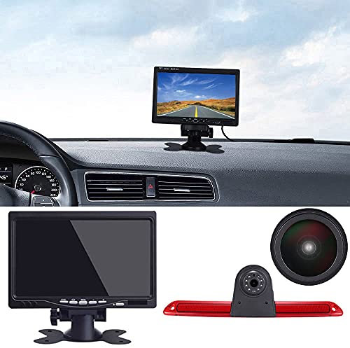 1280 * 720 Pixel Super HD Auto Bremsleuchte Rückfahrkamera Set mit 7 Zoll LCD Monitor, Nachtsicht Rückfahrkamera Ersatz für Mercedes Sprinter W906 W907 W910 316 CDI/VW Crafter Caravelle 2007-2015