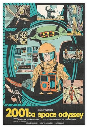 EYEZER 2001 A Space Odyssey Poster auf Leinwand, Schlafzimmer, Dekoration, Sport, Landschaft, Büro, Raumdekoration, Geschenk, ungerahmt, 30 x 45 cm