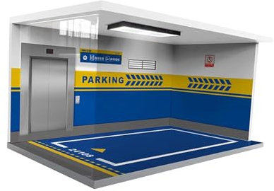 F Fityle 1/18 Garage Diecast Display Case Acrylic with Lights Dustproof Mini Diecast Car Storage Boxes for Model Collection, Blue