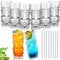 INFTYLE Gobelets Tiki en plastique transparent de 510 ml, verres de bar modernes Tiki Tasse hawaïenne pour cocktails, limonade, boissons mixtes, pique-niques, fournitures de restaurant (8)