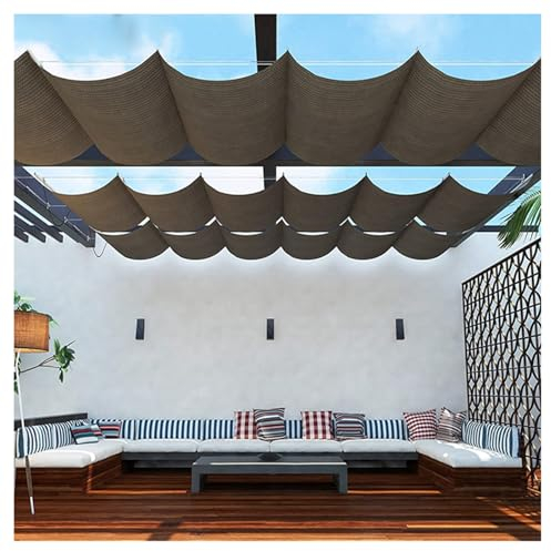 U-förmiges Wave Shade Sail Markise,Teleskop-Überdachung, Pergola-Abdeckung,Einziehbare Sonnensegel Für Wellen,Schattentuch für Terrasse,Pavillons,Garten,Schattierungsnetz (Size : W2.8*L18m/W9.19*L59.