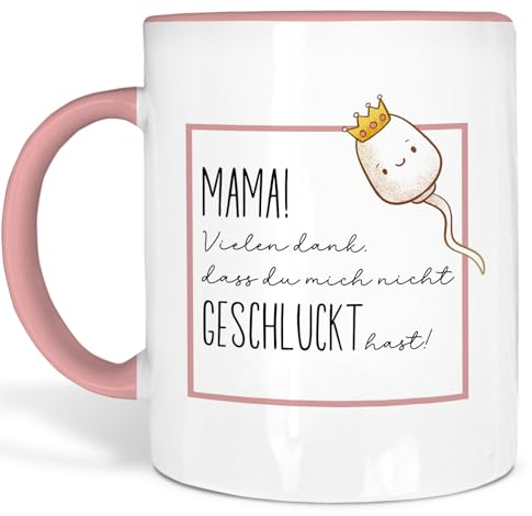 Lustige Tasse Mama - vielen Dank, dass du mich nicht geschluckt hast Kaffeetasse zum Muttertag - Spülmaschinenfest - bringt alle zum Lachen - Rosa