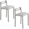 MOMMAHOME® Taburetes de Cocina - Pack 2 Taburetes de Cocina, Banquetas Cocina, Sillas Altas de Cocina, Taburete Bar, Material Metal/Ecopiel, MOLI, Medidas 34x34x65cm (Blanco/Plata)