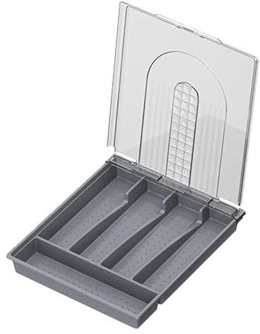 Zuasdvnk Boîte de rangement pour argenterie,organisateur de rangement pour argenterie | Range-couverts pour la cuisine - Boîte de rangement pour couverts avec 5 compartiments, étui de rangement pour
